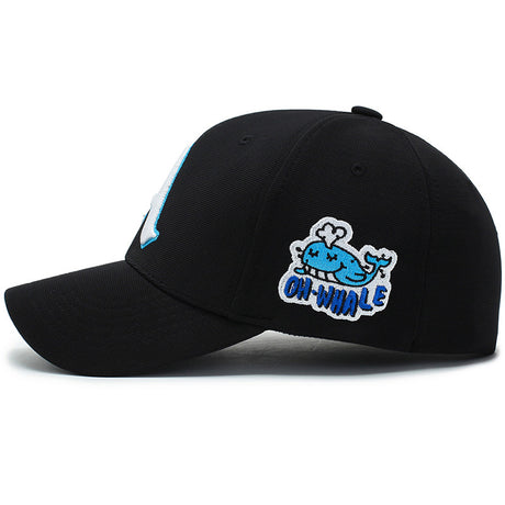 Fashion Gothic Letter A Side Whale Embroidery Baseball Caps Spring and Autumn Outdoor Adjustable Casual Hats Sunscreen Hat - V.I.P Digital Presence