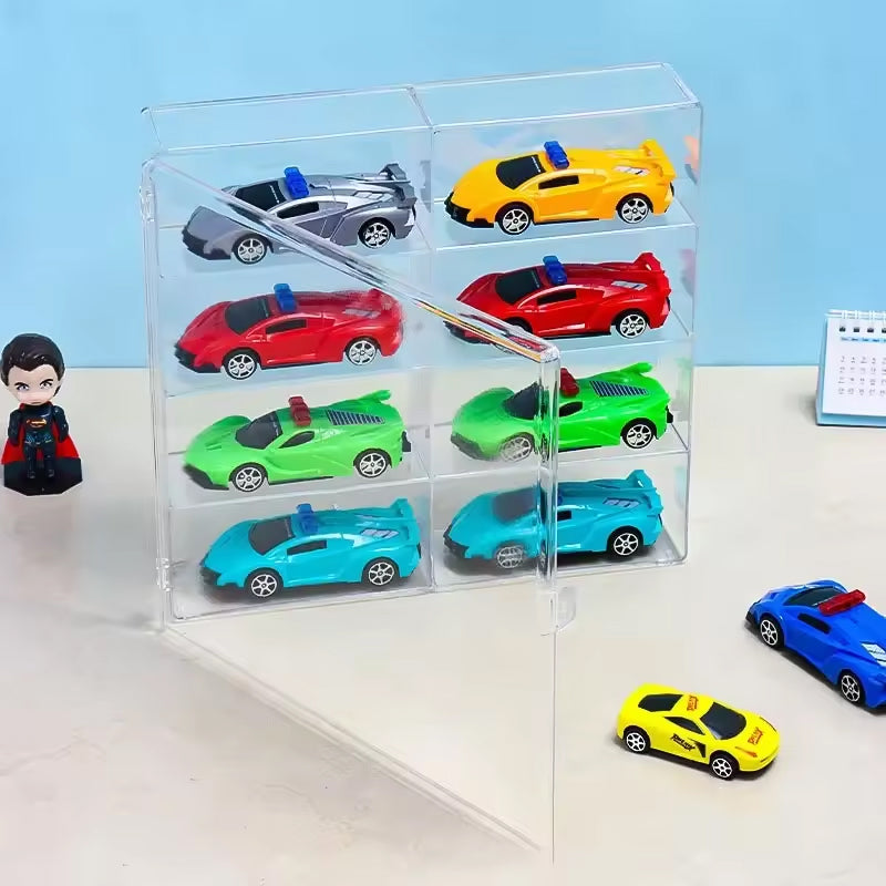 1:64 Acrylic Car Display Box – 8-grid, dustproof, stackable, transparent. Fits Hot Wheels. - V.I.P Digital Presence