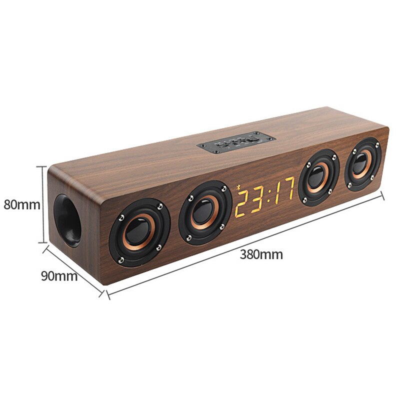 Home theater portable column Bluetooth Speaker Wireless wood speaker Alarm Clock Radio subwoofer Soundbar for TV speaker AUX USB - V.I.P Digital Presence