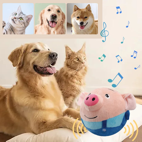 Electronic Pet Dog Toy Music Vibration Bouncing Ball Bite Puppy Ball Active Moving Pet Plush Sing Dog Chewing Squeaker Dog Toy - V.I.P Digital Presence