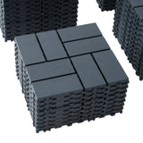Plastic interlocking deck tiles, 44 terrace deck tiles, 12 "x12" square waterproof terrace floor tiles, gray - V.I.P Digital Presence