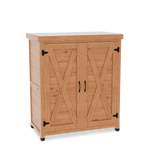 Potting Bench with Storage Cabinet and Metal Table Top for Outdoor Patio,Outdoor Work Station Table - V.I.P Digital Presence