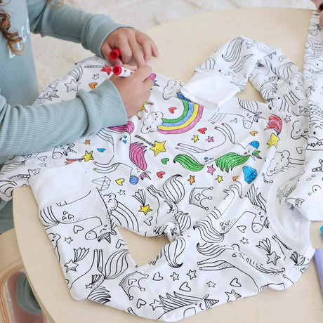 Children's graffiti pajamas DIY hand-painted colorable set for home decor coloring pajama sets - V.I.P Digital Presence