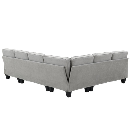 [VIDEO provided] [New] 108*85.5" Modern U Shape Sectional Sofa 7 Seat Fabric Sectional Sofa Set - V.I.P Digital Presence