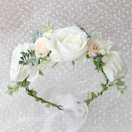 Korean style flower garland headwear fresh large peony flower crown runway dance party headband vacation countryside headband - V.I.P Digital Presence