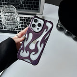 Electroplated hollow flame pattern phone case suitable for iPhone 15 Pro, simple all inclusive, Apple 14 anti drop protective cover - V.I.P Digital Presence