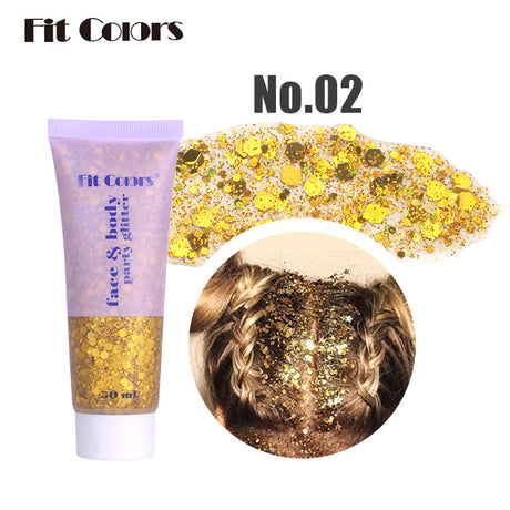 Fit Colors Sequin Gel Mermaid Scale Face Body Lip Sequin Eye Shadow Bright Polarized Stage Makeup - V.I.P Digital Presence