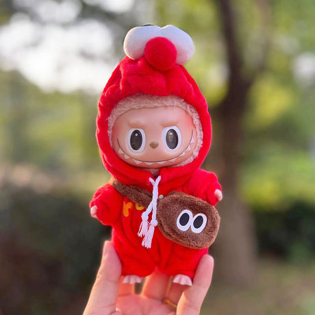 Clothing only] First and second generation keychains Labubu clothing pendant canvas shoulder bag sesame bird two-piece set - V.I.P Digital Presence