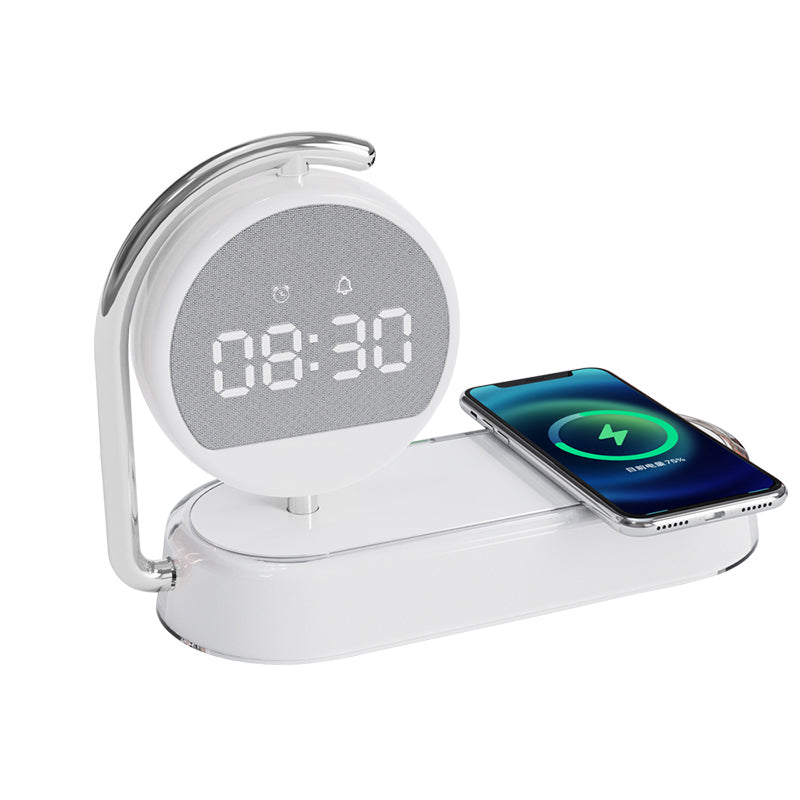 Multi functional clock, wireless charging, clock alarm, mobile phone, wireless charging, small night light, three in one - V.I.P Digital Presence