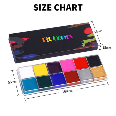 Fit Colors 12 Colors Face Color Water Soluble Body Paint Halloween Masquerade Makeup - V.I.P Digital Presence