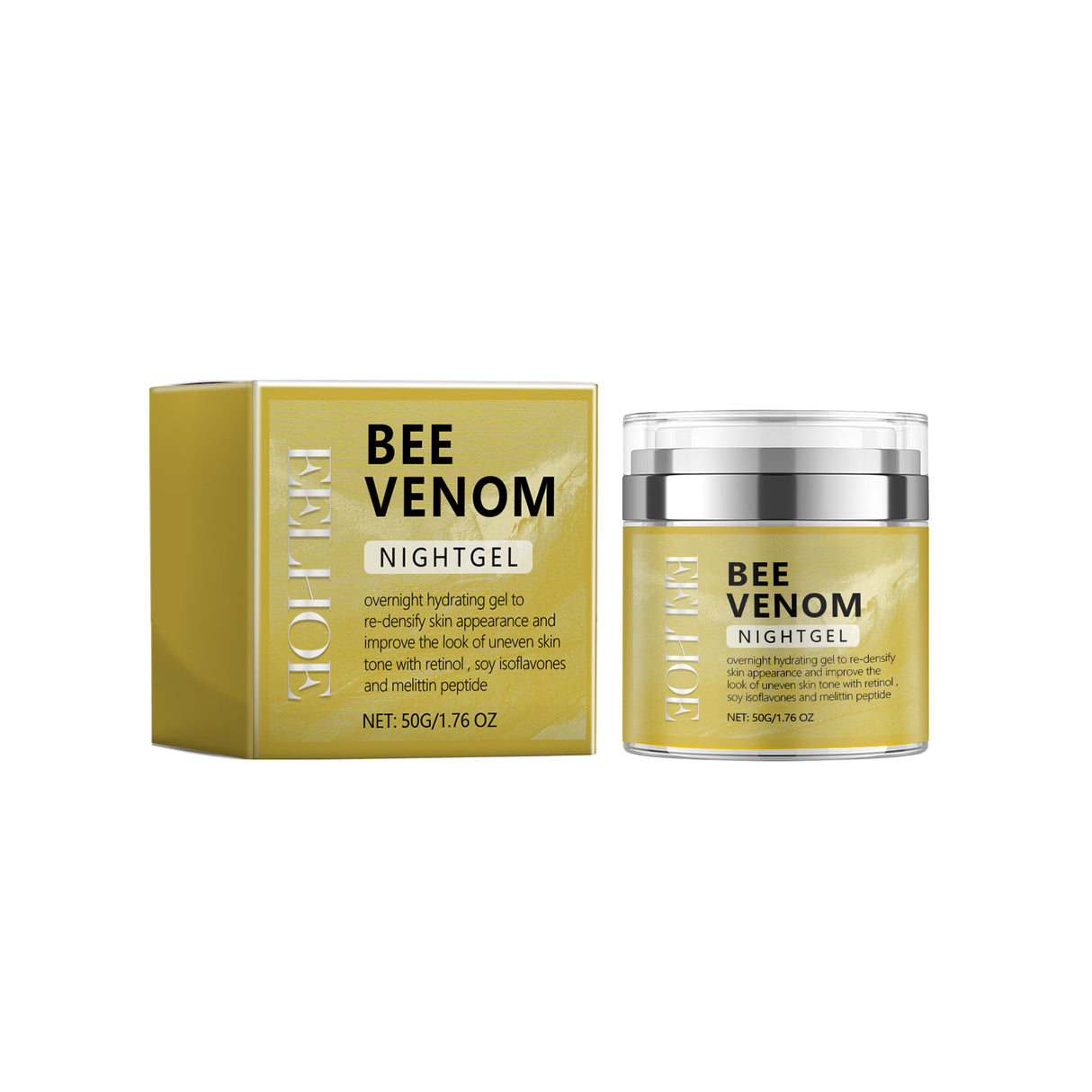 Bee Venom Night Gel, Moisturizing Smooth Brightens Dull Skin Shine White Skin Firming Creams