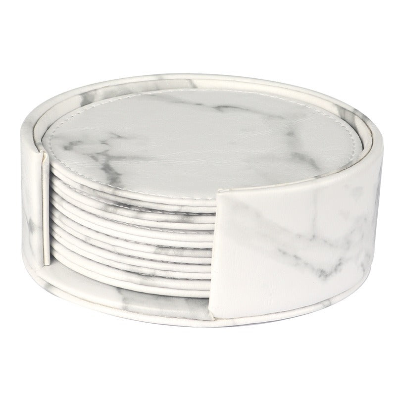 Creative PU leather coaster Exquisite insulated tea water cushion Square leather coaster - V.I.P Digital Presence