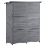Outdoor 5.3ft Hx4.6ft L Wood Storage Shed Tool Organizer,Garden Shed, Storage Cabinet with Waterproof Asphalt Roof Gray - V.I.P Digital Presence