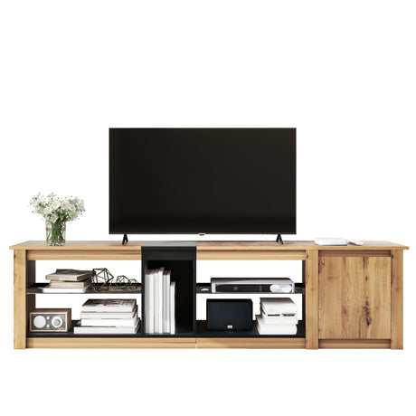 ModernTV stand suitable for TVs under 80 inches, media console with multifunctional storage, and LED lights - V.I.P Digital Presence
