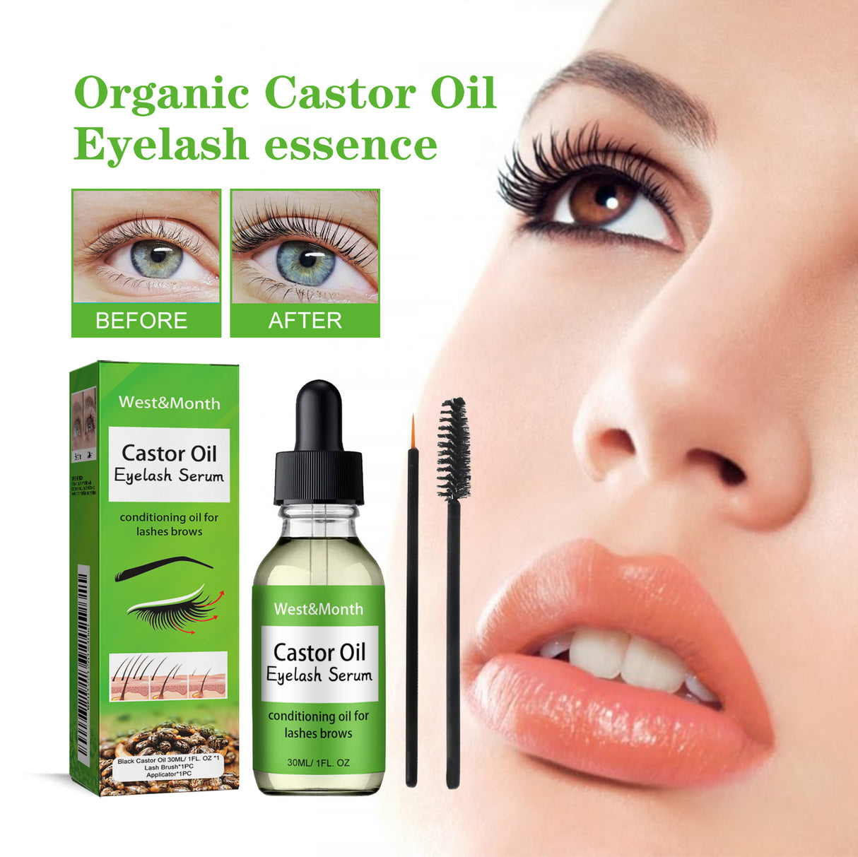Castor Oil Mascara Mild And Easy Makeup Natural Curling Black Beautiful Non-Trace Essential Oil - V.I.P Digital Presence