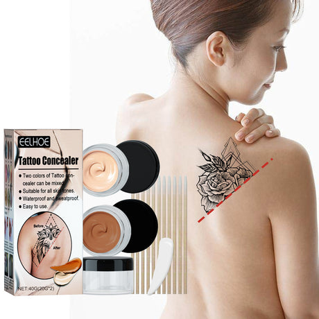 EELHOE Tattoo concealer waterproof brightening cover tattoo scar birthmark scar invisible two-color concealer - V.I.P Digital Presence