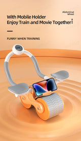 New Design Indoor Home Exercise Flat Elbow Supporter 2 Wheel Ab Trainer Automatic Rebound Abdominal Wheel Roller - V.I.P Digital Presence