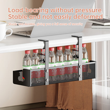 No-drill under-desk cord rack: metal mesh, high-load cable holder. - V.I.P Digital Presence
