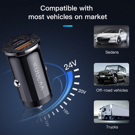 KUULAA Quick Charge 4.0 48W QC PD 3.0 Car Charger for Samsung S10 9 Fast Car Charging for Xiaomi iPhone Mobile Phone USB Charger - V.I.P Digital Presence
