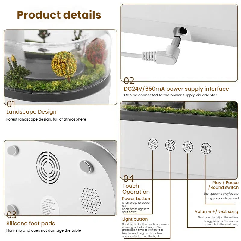 Raindrop - style aroma humidifier with lights, white noise, and essential oil diffusion for home. - V.I.P Digital Presence