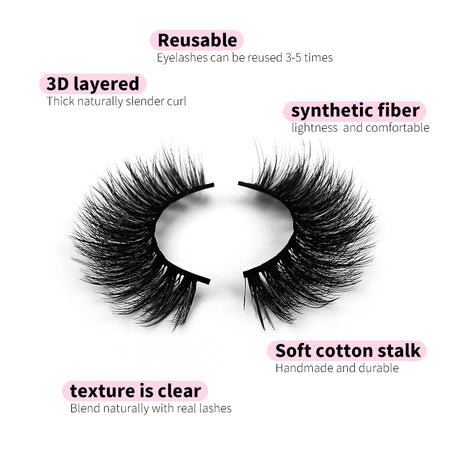 10 Pairs Of Messy Thick Imitation Mink Hair False Eyelashes 3D Stereo Realistic European And American Fried Hair False Eyelashes - V.I.P Digital Presence