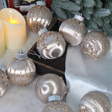 Christmas balls, silk balls, winding balls, painted balls, 8cm, 9pcs, boxed Christmas decorations - V.I.P Digital Presence