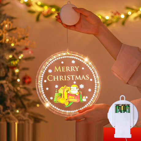 Christmas LED Decorative Light Door Hanging Christmas Tree Shopping Mall Showcase Atmosphere Light Colorful Circular Suction Cup Hanging Light - V.I.P Digital Presence