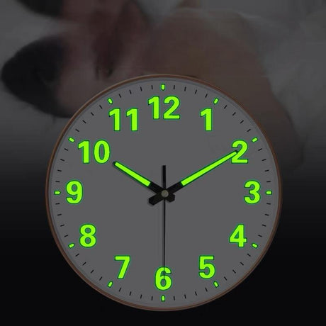 8-inch [20CM] creative living room clock, night light bedroom, simple and non perforated clock wall, clock watch wall - V.I.P Digital Presence