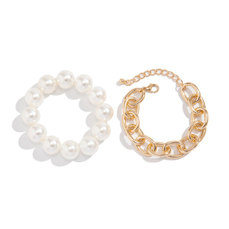 Hot selling geometric bead bracelet for women's fashion, exaggerated large round bead imitation pearl Bracelet - V.I.P Digital Presence