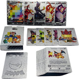 55 cartas Pok é mon de lámina dorada, cartas de batalla de cartas de colección Pok é mon Pok é mon