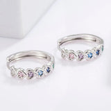 925 Sterling Silver Inlaid Zircon Heart Huggie Earrings - V.I.P Digital Presence