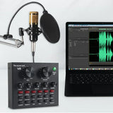 V8 Professional Sound Card Streaming Live Broadcast Podcast Recording Studio Equipment Voice Changer Audio Interface SoundCard - V.I.P Digital Presence