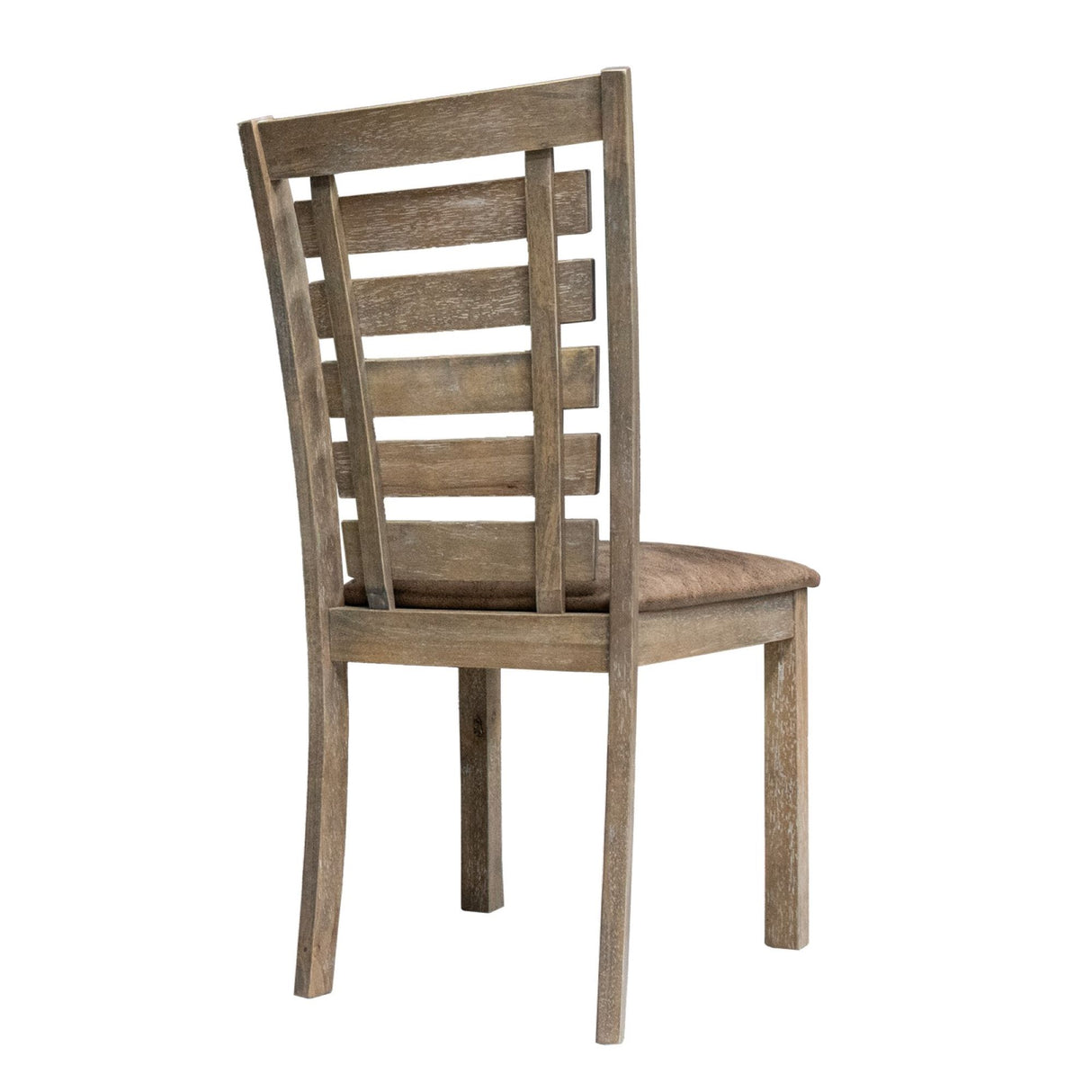 Set of 2 Dining Chairs Modern Farmhouse Rustic Look Distressed Design Ladderback Solid Wood - V.I.P Digital Presence