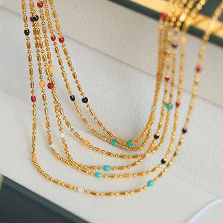 Simple rice bead splicing rice bead chain design drop glaze clip bead chain - V.I.P Digital Presence