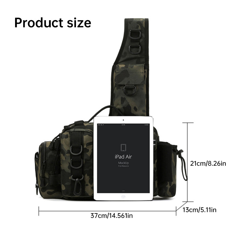 Men's Fishing Backpack: Equipped with bait box, equipment storage bag, pole holder, sling & shoulder bag design. - V.I.P Digital Presence