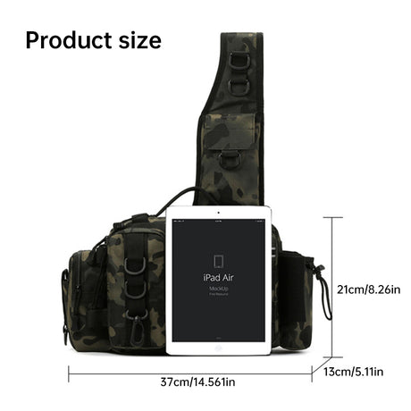 Men's Fishing Backpack: Equipped with bait box, equipment storage bag, pole holder, sling & shoulder bag design. - V.I.P Digital Presence