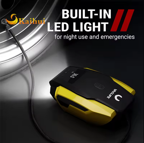 Tire Inflator Portable Air Compressor Pump for Car Tires (up to 50 PSI) 12V DC Tire Pump for Bikes (up to 150 PSI)  LED Light - V.I.P Digital Presence