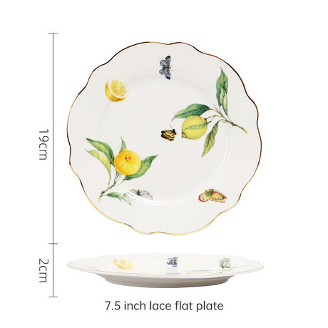 European - style Elegant Lemon Espresso Cups Set: Includes Tea Cups, Saucers, Ceramic Mugs, and a Dessert Plate - V.I.P Digital Presence