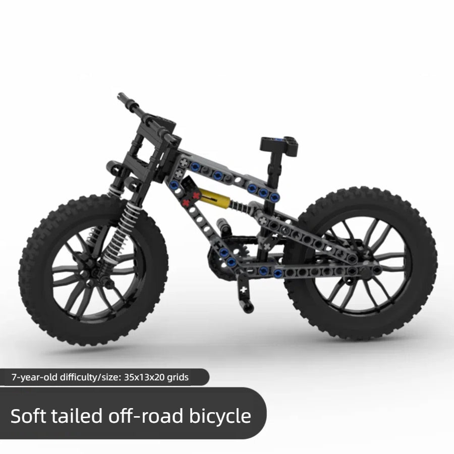 Off road soft tail bicycle assembly building block diamond frame front double suspension rear single suspension chain linkage - V.I.P Digital Presence