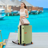 Contrast Color Hardshell Luggage 24inch Expandable Spinner Suitcase with TSA Lock Lightweight Green + ABS