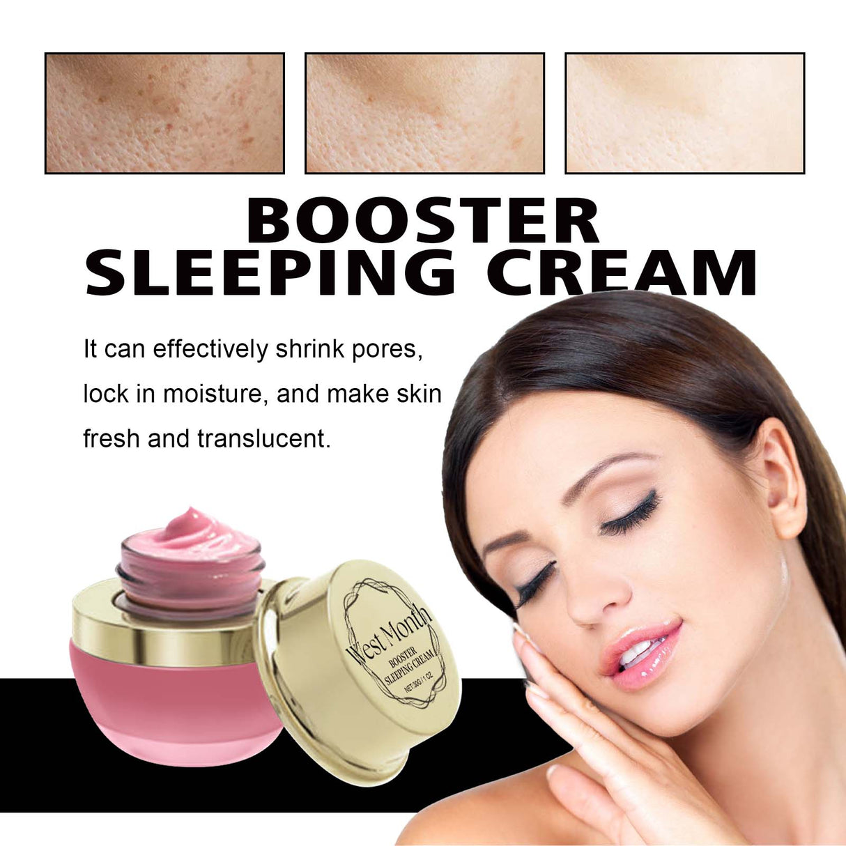 Booster Sleeping Cream, Whitening And Brightening Facial Skin Deep Hydrating Sleep Mask