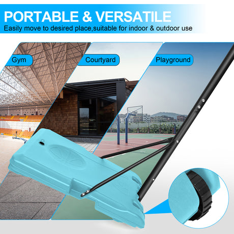 Portable Basketball Goal System with Stable Base and Wheels use for Indoor Outdoor teenagers youth height adjustable - V.I.P Digital Presence