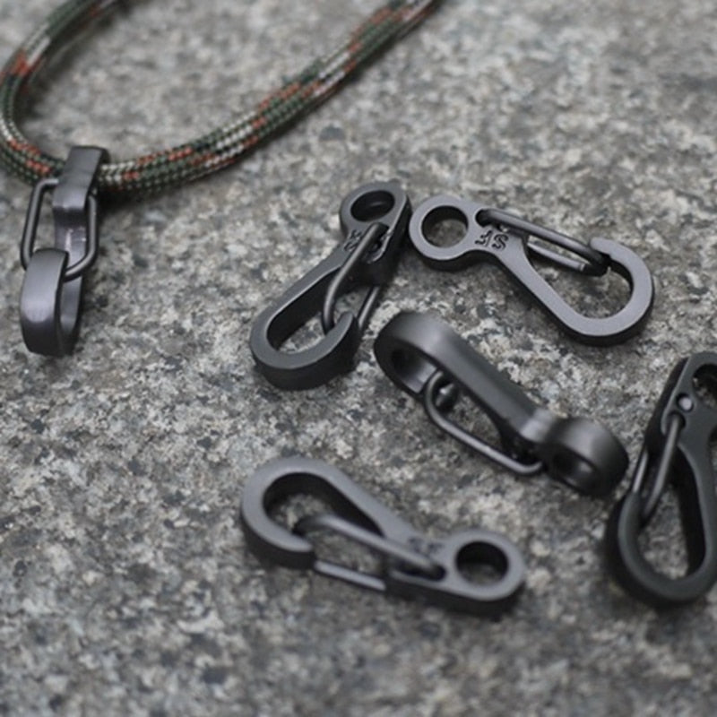 10 piezas de equipo de supervivencia EDC Paracord Mosquetón Snap Mini SF Clip de resorte Gancho de camping Senderismo Mochila Clip de hebilla táctica 