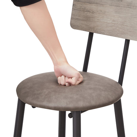 Bar Table Set with 4 Bar stools PU Soft seat with backrest Grey 47.24'' L x 23.62'' W x 35.43'' H - V.I.P Digital Presence