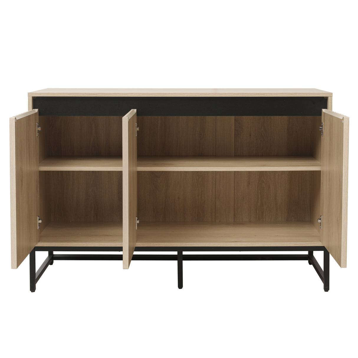 Engraved 3-door side panel with LED, self-service cabinet storage cabinet, modern coffee bar cabinet with adjustable shelf - V.I.P Digital Presence