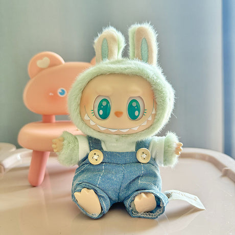 [Clothes Only] 1st/2nd generation Labubu clothes pendant Labubu sitting party baby clothes teddy bear suspenders cute pants - V.I.P Digital Presence