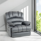 Large Manual Recliner Chair in Fabric for Living Room, Grey - V.I.P Digital Presence