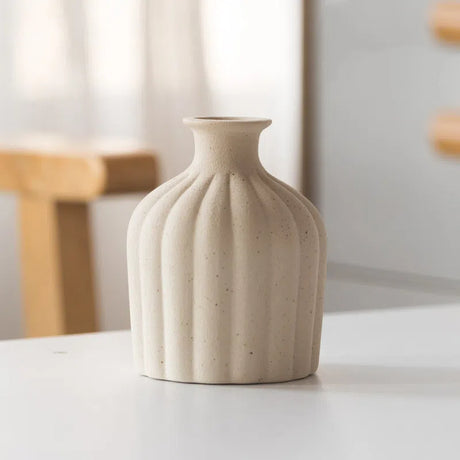 Simple retro frosted coarse pottery circular rust colored home black spot retro pastoral style ceramic vase - V.I.P Digital Presence