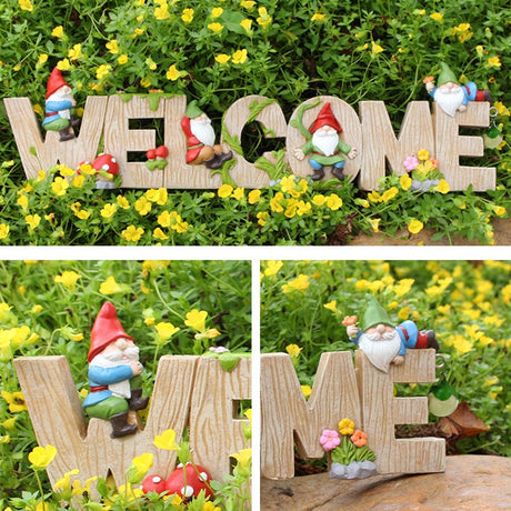 Dwarf Welcome Card Creative Garden Outdoor Balcony Welcome Decoration - V.I.P Digital Presence