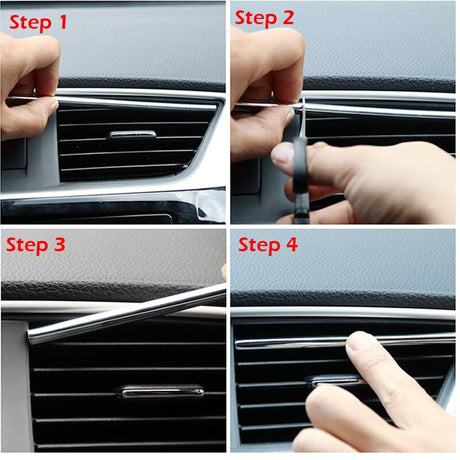 10pcs/lot Car-styling Plating Air Outlet Trim Strip Interior Air Vent Grille Switch Rim Trim Outlet Decoration Strip DIY - V.I.P Digital Presence